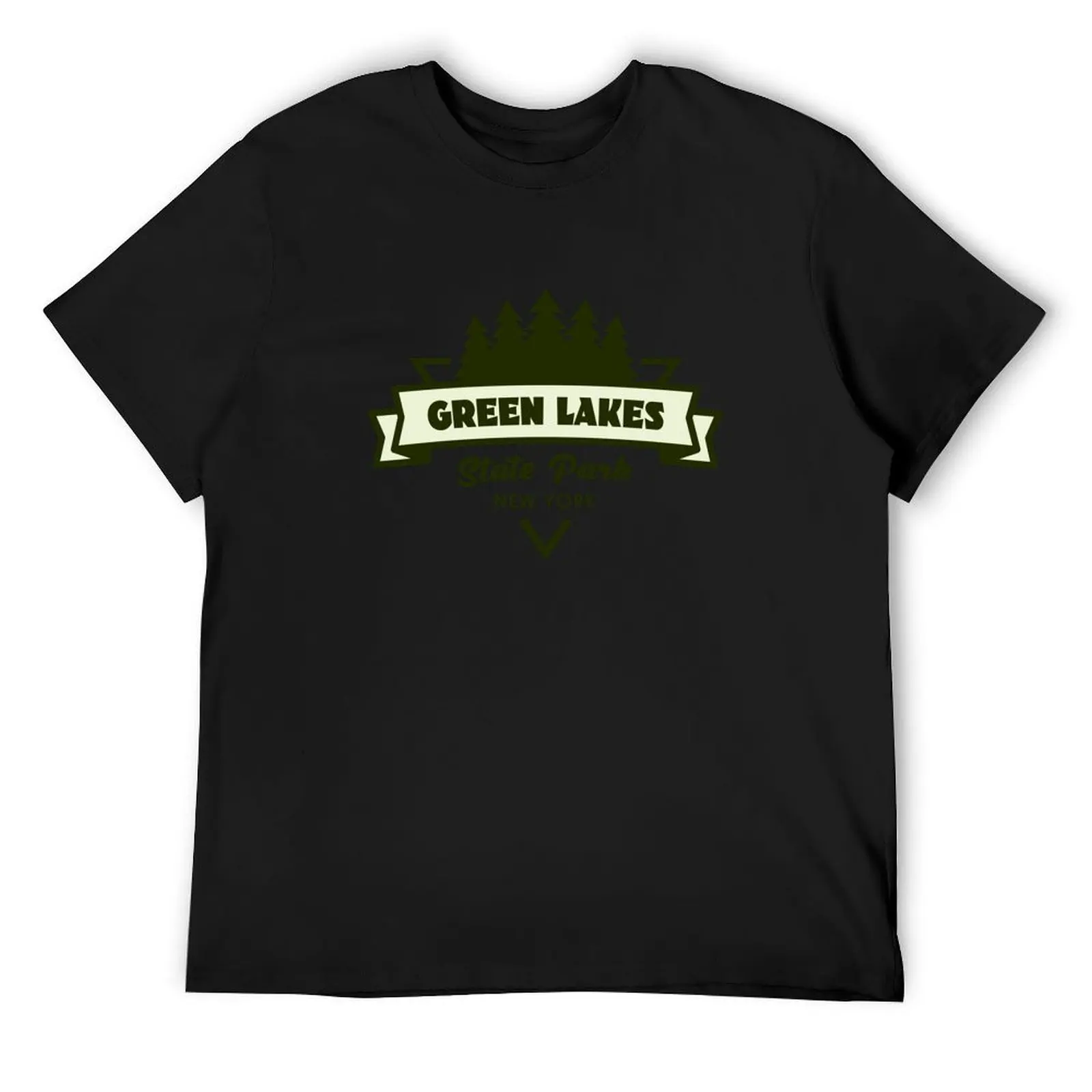 

Green Lakes State Park New York Trees And Ribbon T-Shirt animal prinfor boys blacks vintage customs t shirt men