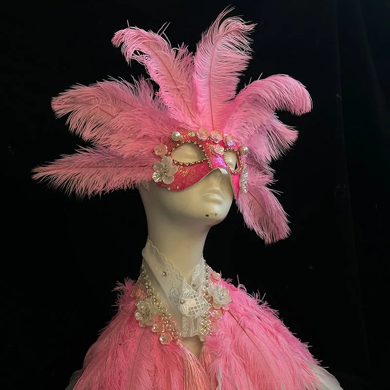 

Exaggerated Venice Mask Feather Mask Singer Halloween Carnival Mask Ball Party in Europe and America NEW