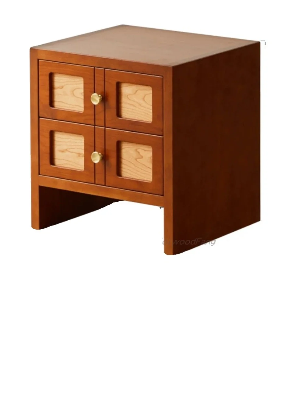 

French retro cherry wood dwarf cabinet Nordic black walnut master bedroom furniture bedside table side cabinet