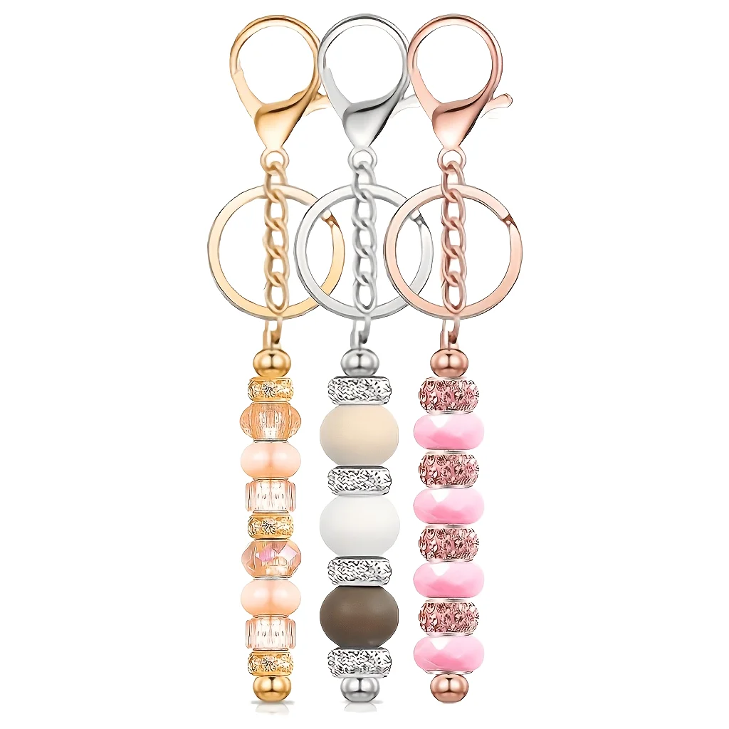 Blend Color Blank Beadable Key Rods for DIY Keychain Making