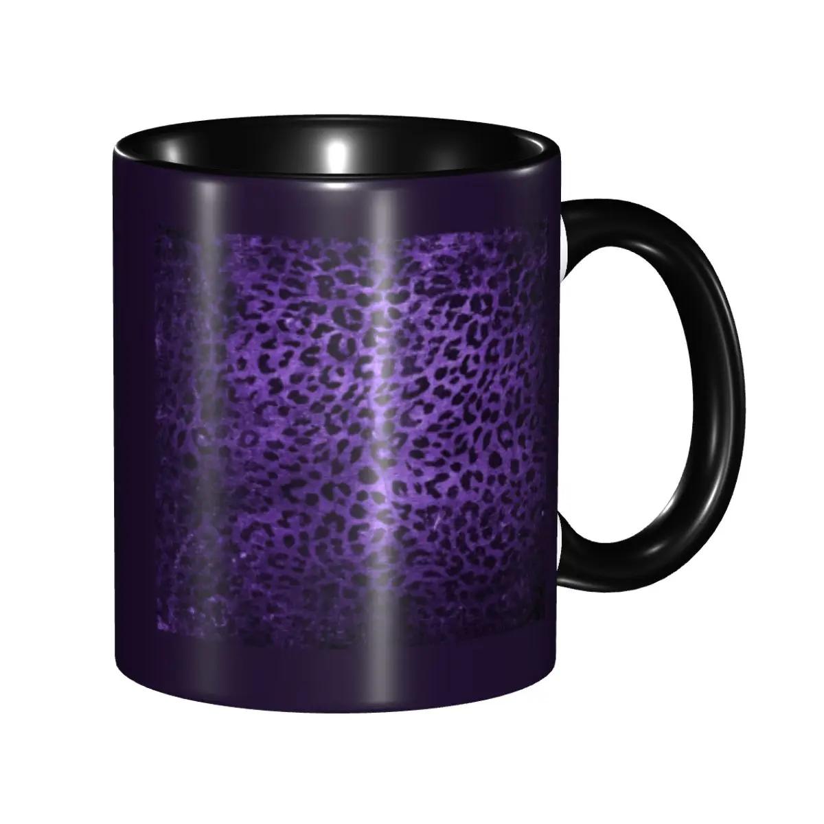 Distressed Purple Leopard Print Mug Funny Ceramic Coffee Cups Tea Mugs Milk Cup Drinkware Gifts for Friends DIY Custom