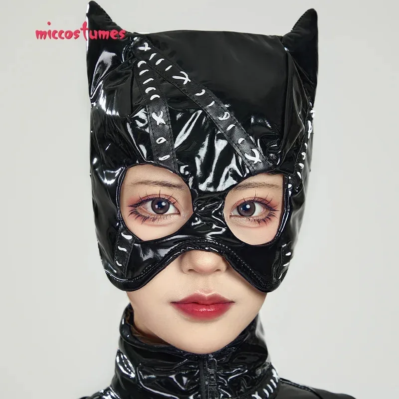 miccostumes Womens Costume Anime Catsuit Cat Bodysuit Jumpsuit Zipper Front With Corset Halloween Cosplay Costumes