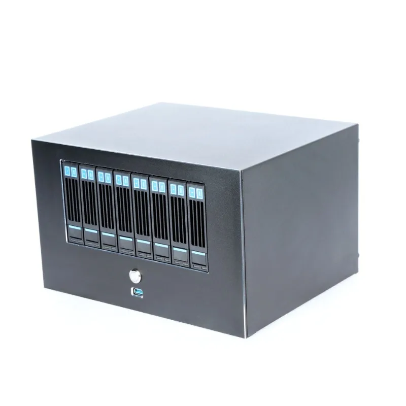 8-Disk NAS Chassis DIY Aluminum Alloy Panel NAS Network Memory Industrial Chassis Industrial Control Chassis