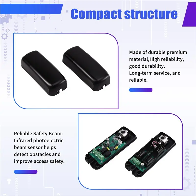 B50B-YS122 For Automatic Gate Photocell Infrared Safety Sensor For Automatic Gate Opener AC/DC 12-24V