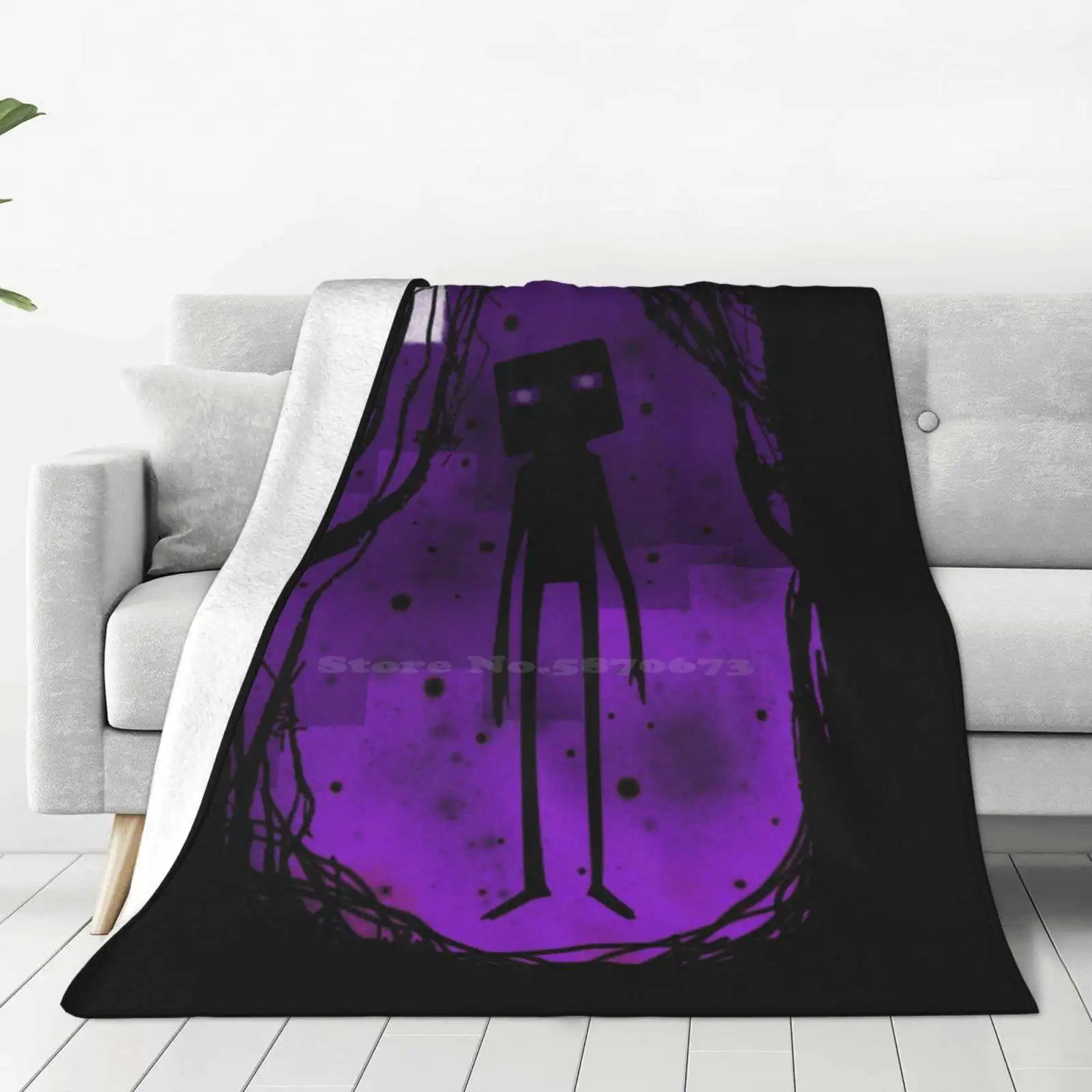 Enderman Fashion Soft Warm Throw Blanket Enderman Nerd Minimalist Gamer