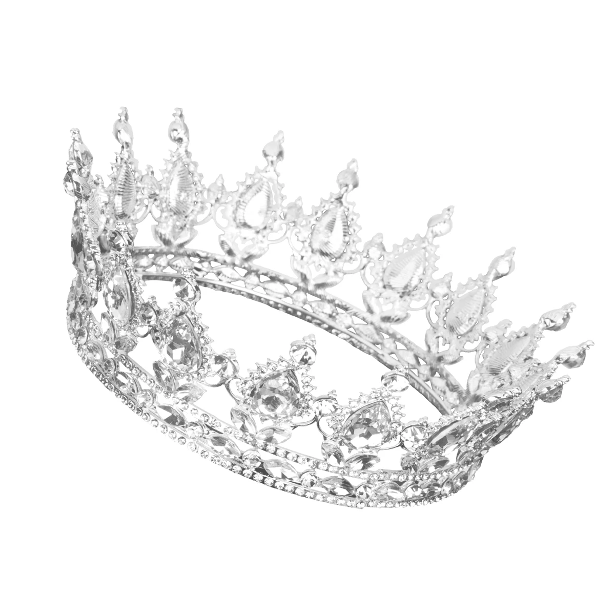 

Crystal Crown Round Luxury Women Hair Hoop Wedding Party Prom Accessories Tiara Birthday Elegant Hair Tool Styling