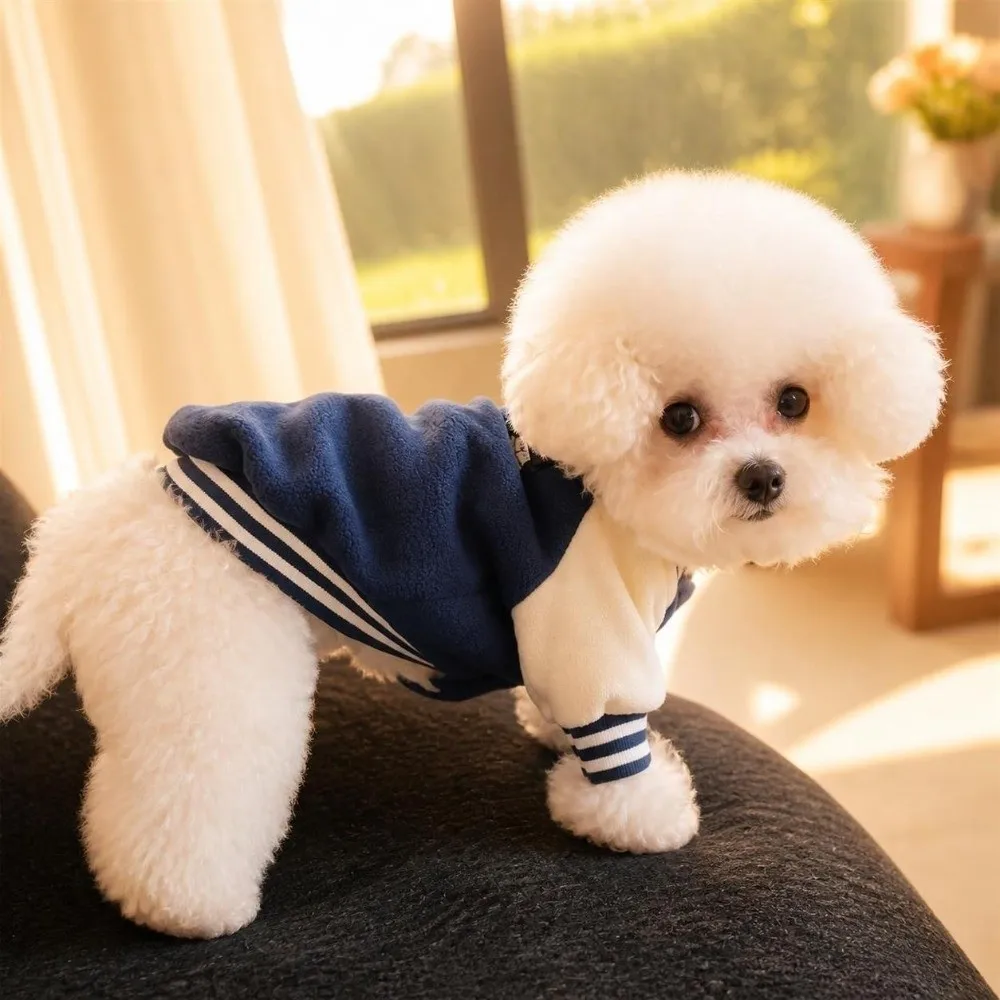 Modische Herbst-Winter-Hundebekleidung, warme Fleece-Hundejacke, winddicht, mit Ringe, verdickter Hundesportanzug für kleine und mittelgroße Hunde – Detail 8