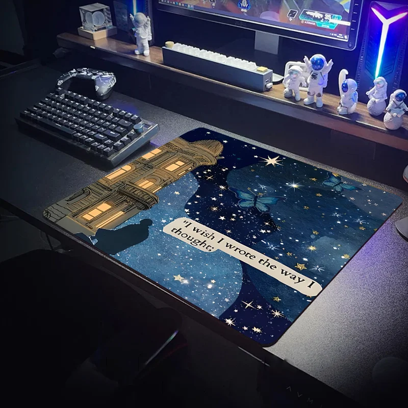 Star Universe Newspaper Retro 900x400 mousepad Computer Laptop keyboard Mousepad Large keyboard game player decorative table mat