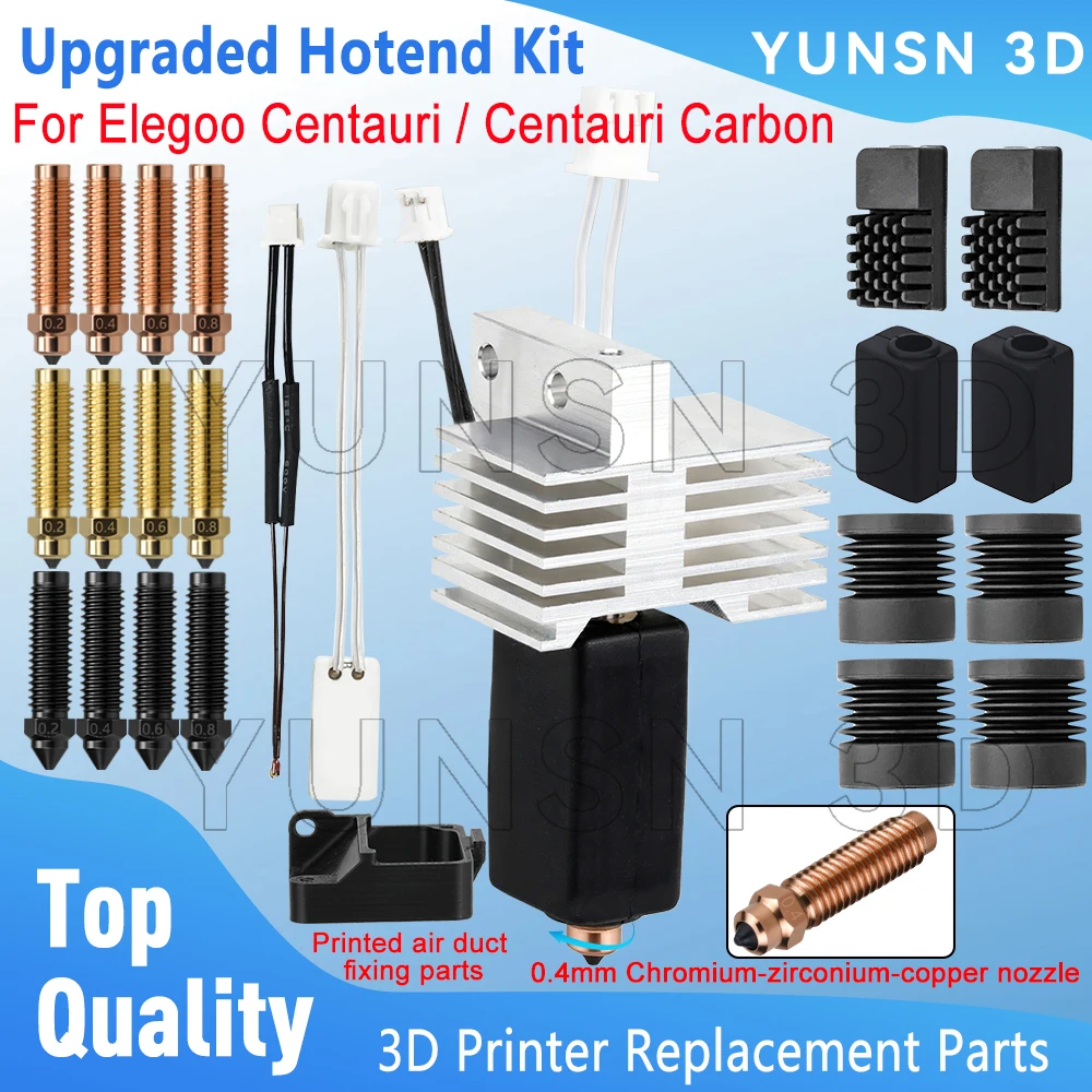 

Hotend Kit For Elegoo Centauri Upgrade Detachable Heating Block Throat Kit Chromium Zirconium Copper Nozzle For Centauri Carbon