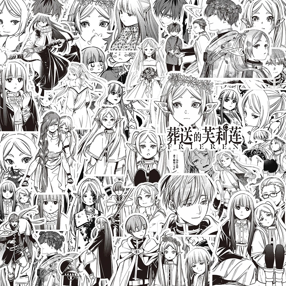 

10/30/82pcs Frieren: Beyond Journey's End Stickers Black White Anime Sticker Laptop Phone Luggage Cartoon Himmel Fern Decals Toy