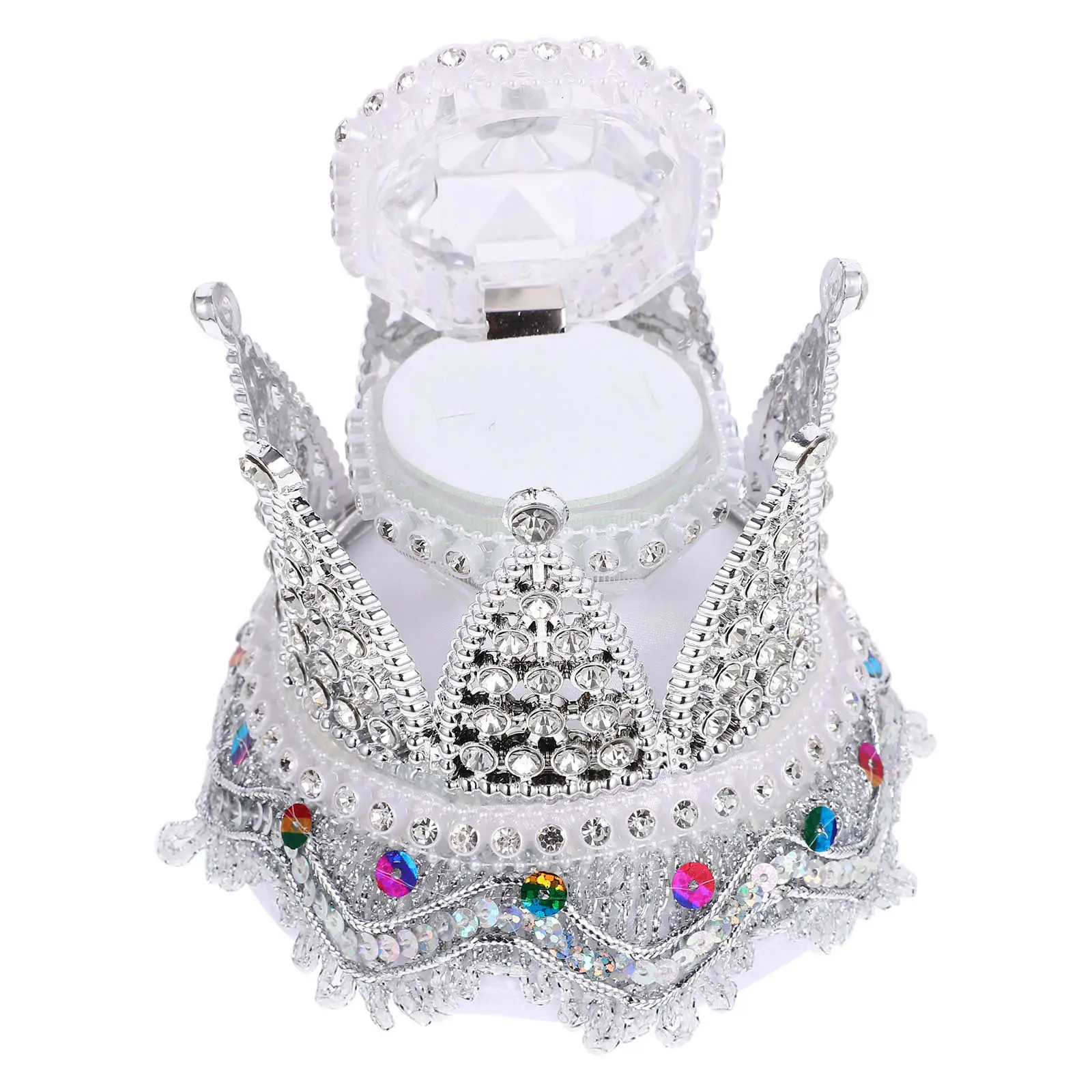 

Роскошная коробка для колец с стразами, футляр для обручальных колец для церемоний, устойчивый к царапинам, компактное хранилище для колец, для путешествий