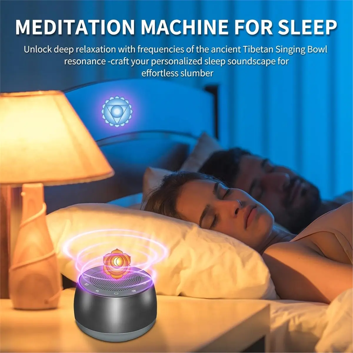 REST Meditation Sound Machine,Electric Singing Bowl Machine Frequency Healing Devices with 4 Level Timer for Healing