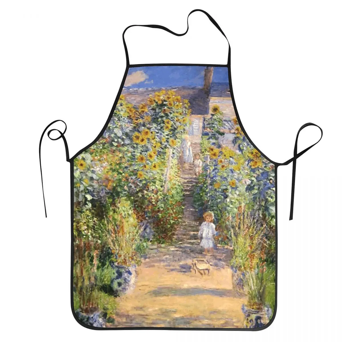 Yellow Sunflower Plant Print Oil Painting Aprons Chef Cooking Tablier Bib Kitchen Cleaning Pinafore for Women Men Painting