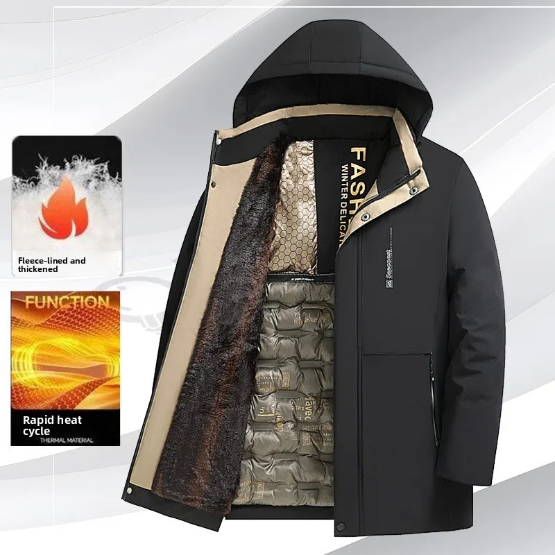 

Winter velvet thickened cotton-padded jacket black gold down cotton-padded jacket men's warm jacket cotton-padded jacket