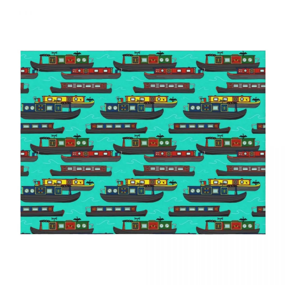

Canal Narrowboats and Barges on the Water Throw Blanket Single Soft Beds cosplay anime Retros Blankets
