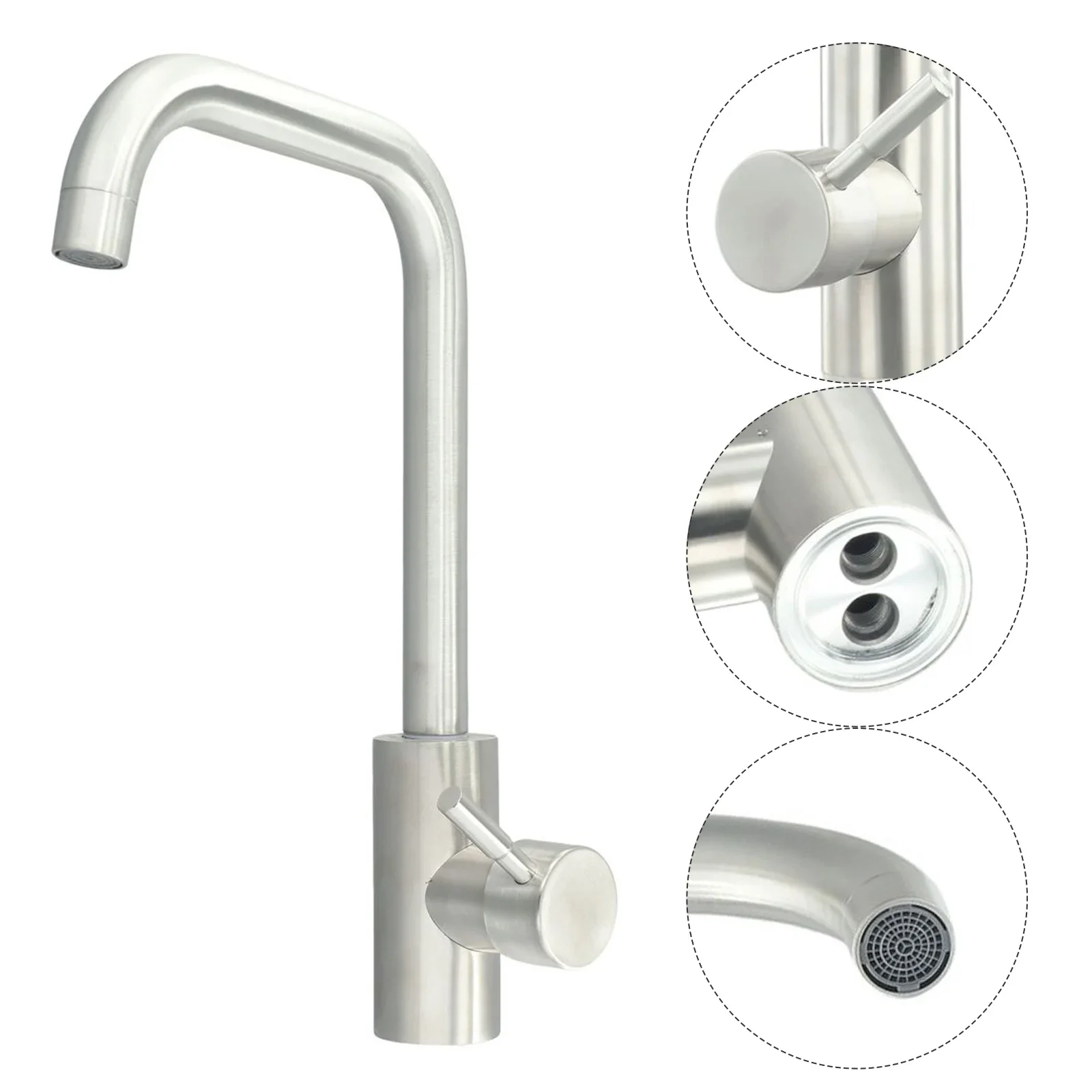 304 Stainless Steel Kitchen Faucets Hot Cold Water Mixer Single Handle Pull Out Sink Faucets Deck Mounted Water Taps