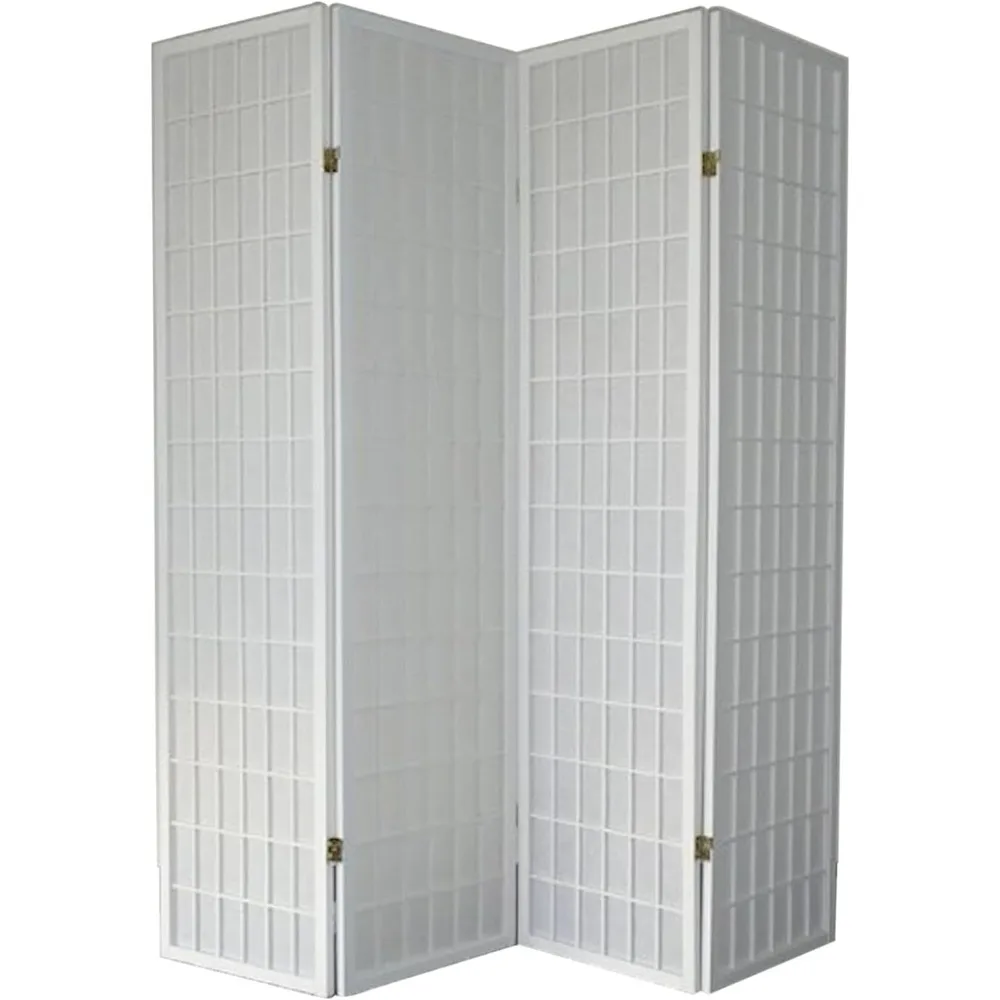 

4 Panels Room Divider - Portable & Foldable Freestanding Room Privacy Screen - 6ft Tall Shoji Style Dressing Screen