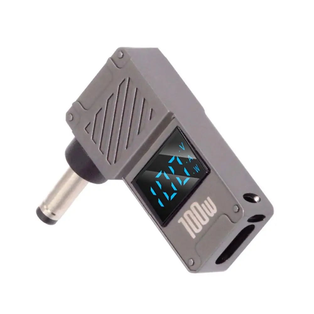 USB C naar DC-adapter, USB C vrouwelijk naar DC 4.5x3.0mm DE Barrel Jack Plug PD 100W laptop snellaadadapter met wattage-display