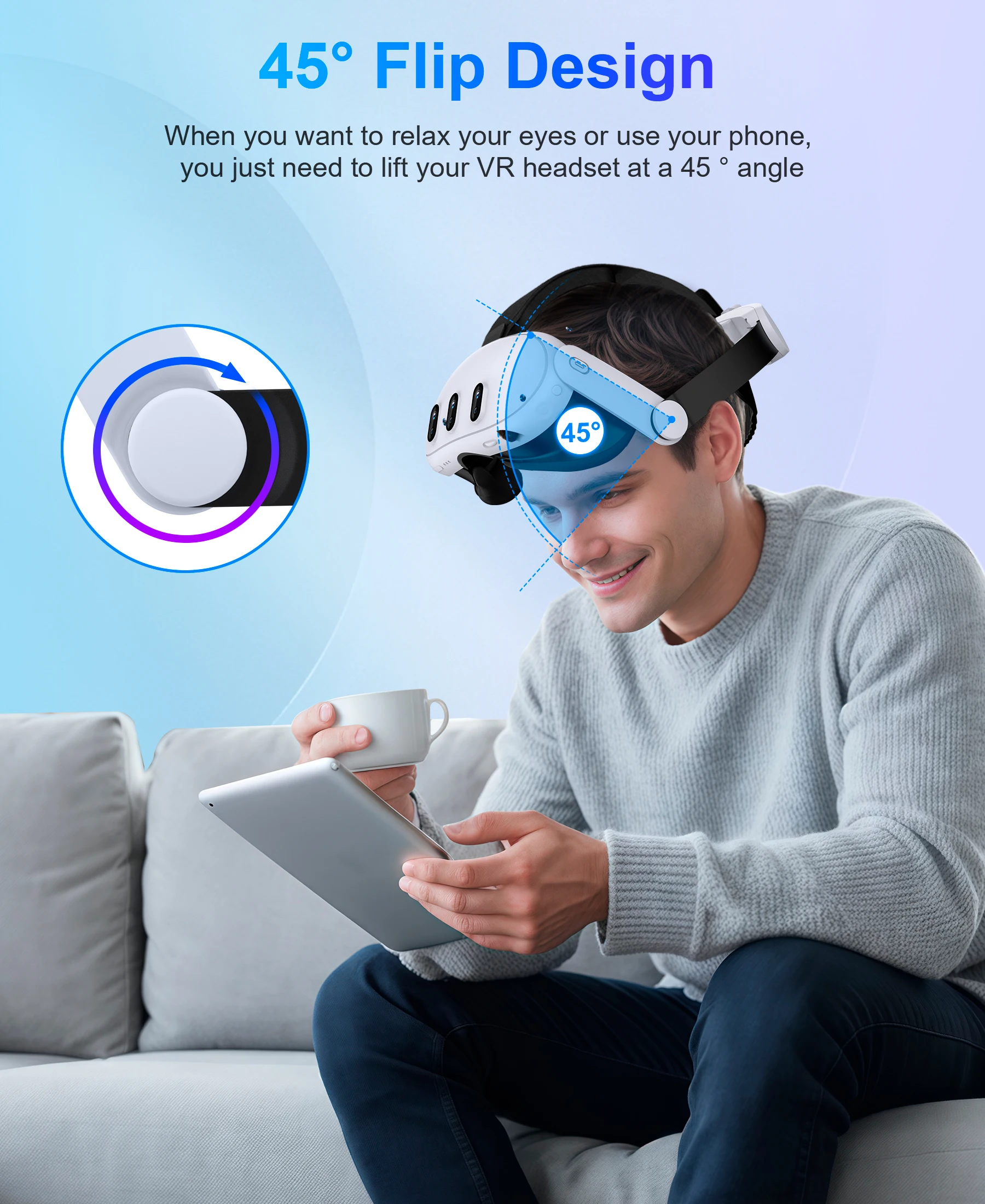 حزام رأس DinoFire MV1000 لـ Meta Quest 3S/Quest 3/Quest 2 8000mAh حزام رأس البطارية متوافق مع حزام الرأس Oculus