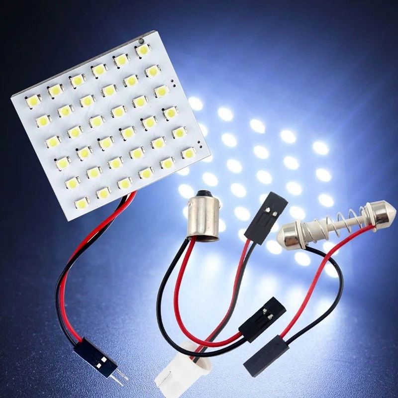 10Pcs 4.5W DC12V Dome Panel T10 36SMD 1210 3528 Roof Reading Light with Festoon T10 BA9S 3 Adapter 5pcs Led Light