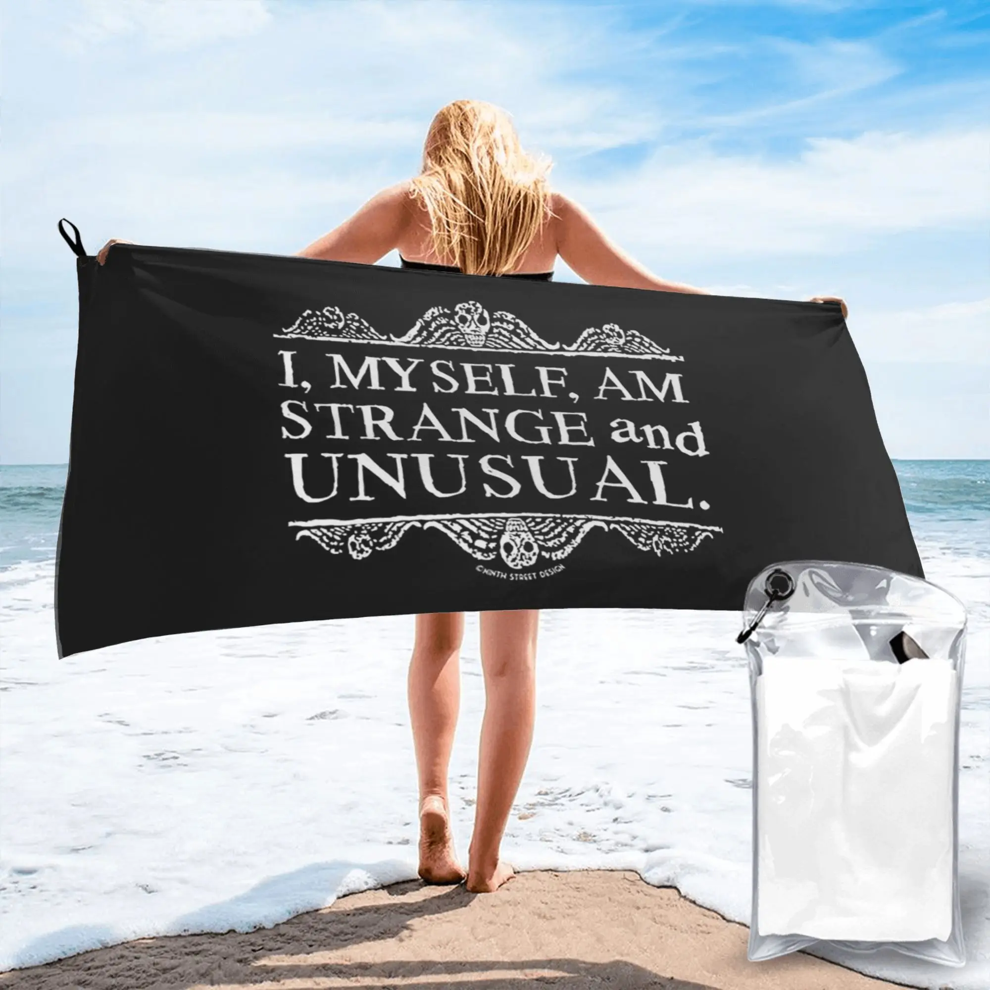 I, myself, am strange and unusual. Beach Towel Soft Microfiber Quick Dry Absorbent Quick Towels For Yoga