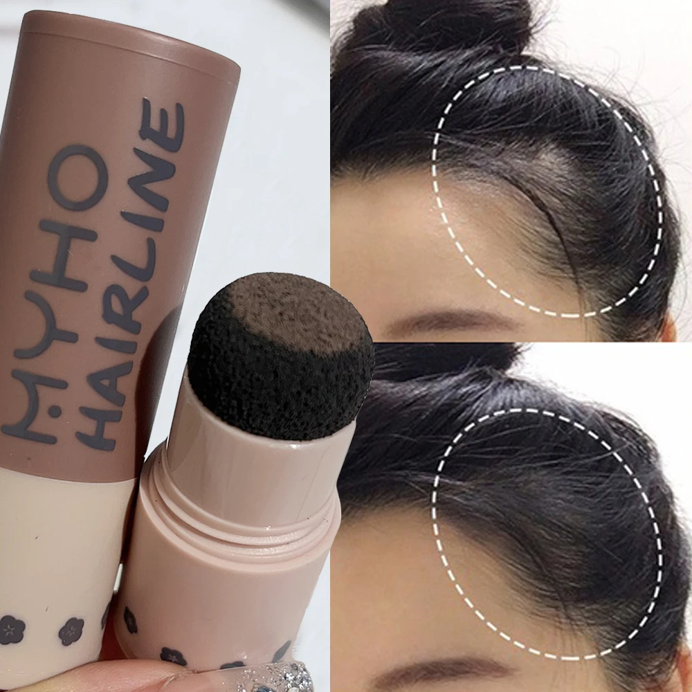 Long Lasting Hair Line Shadow Stick Powder Waterproof Hair Edge Shadow Eyebrow Powder Coverage Unisex Instantly Hair Makeup Tool