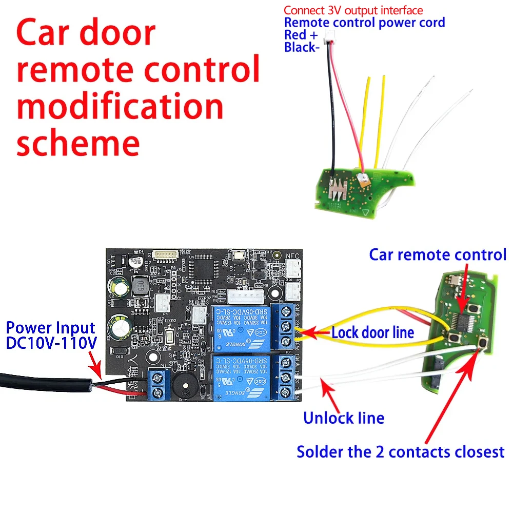 Imagem -05 - Módulo de Controle Dual Channel Fingerprint para o Telefone Móvel Nfc Relé Controlador de Acesso a Cartão ic Chave do Carro Faça Você Mesmo Desbloquear Interruptor