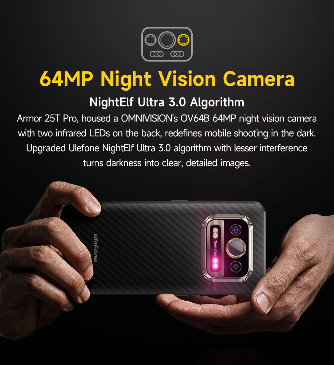 Ulefone Armor 25T Pro 5G Rugged Phone Android 15 30W Wireless Charging 50MP+64MP Night NFC Waterproof Smartphone