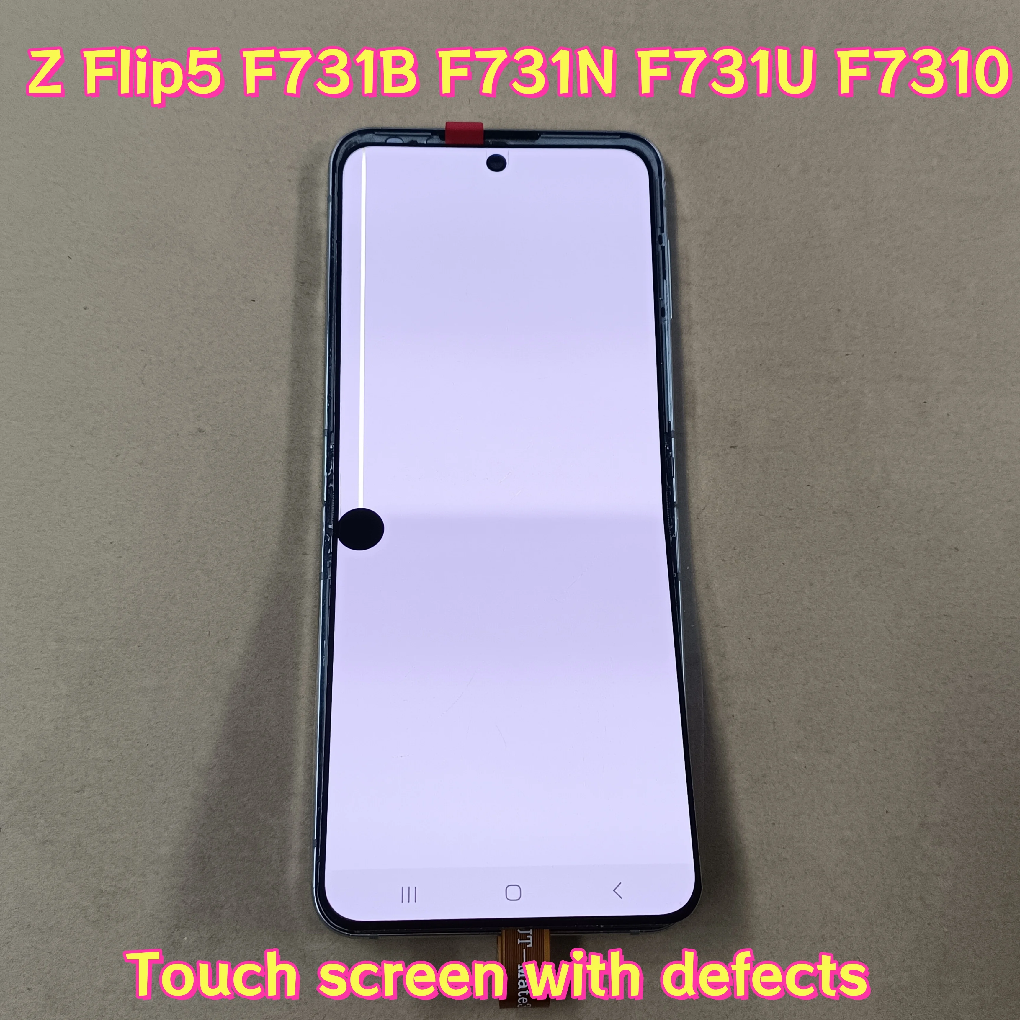 100% Work Z Flip5 F731 Touch Screen For Samsung Galaxy Z Flip 5 LCD SM-F731N F731B F731U F7310 Display With Frame Replacement