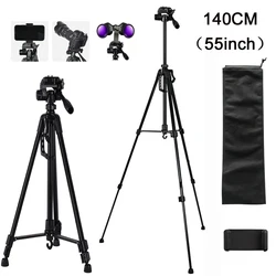 Prismáticos para cámara de teléfono, soporte de trípode de 55 pulgadas, fotografía Universal para telescopio, luces de pesca, lámpara de belleza SLR