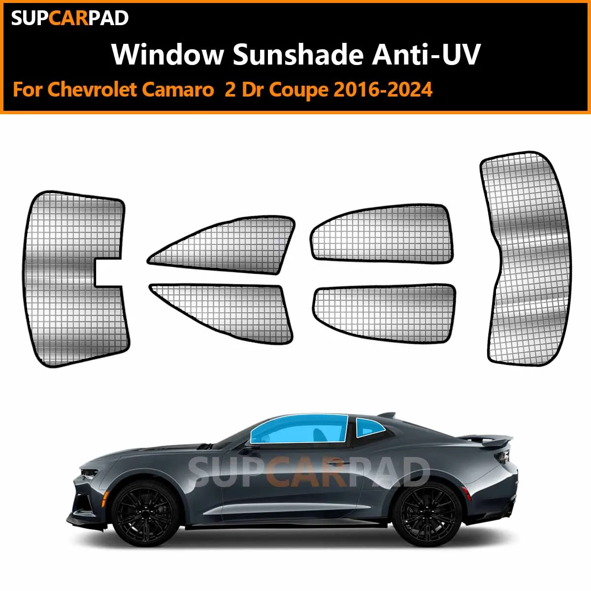 

Солнцезащитные шторки на окна автомобиля для Chevrolet Camaro 2016-2024 (2-дверное купе), защита от УФ-излучения, аксессуары