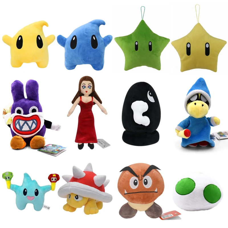 Mario Pauline Kamek Princess Peach Toadette Bullet Bill Super Star Koopa Turtle Toad Daisy Rosalina Luigi Plush Stuffed Toys