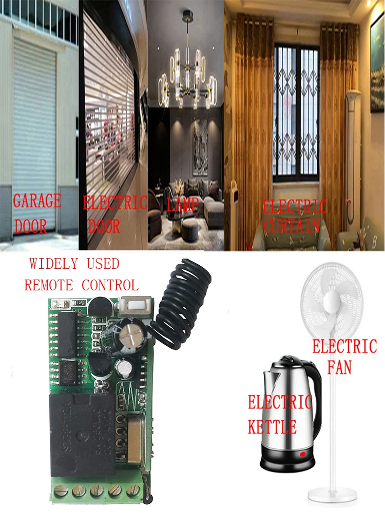 433 MHz Mini Wireless RF Remote Control Light Switch 10A Relay Output Radio DC 12V 1 CH Channel 1CH Receiver Module Transmitter