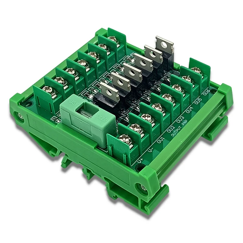 6-kanaals PLC-versterkerkaart Isolatiebord Npn in Pnp uit met modulerek PLC-beschermingskaart