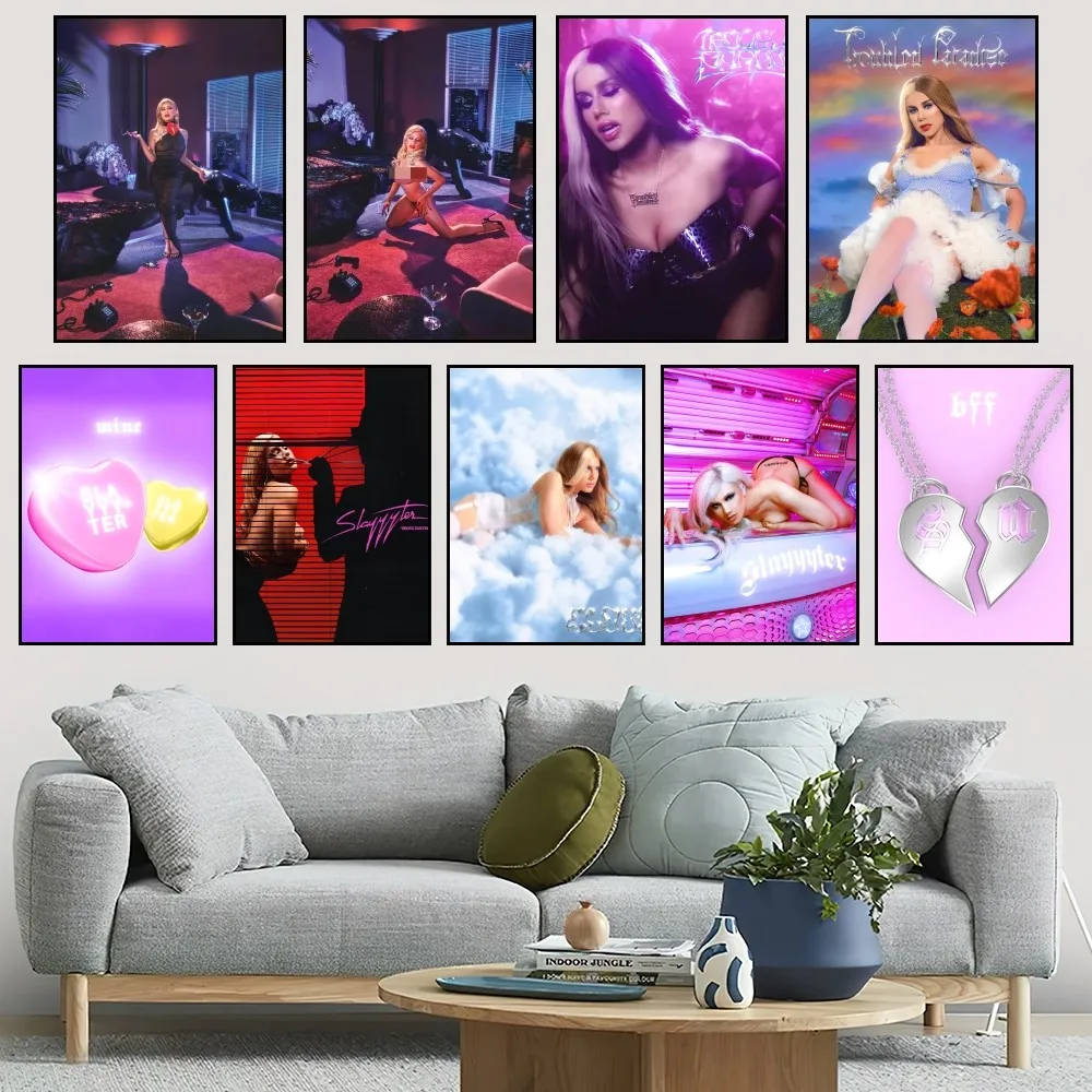 Singer Slayyyter Starfucker Poster Small Bar Coffee House Decor Aesthetic Art Wall Painting Stickers Indoor