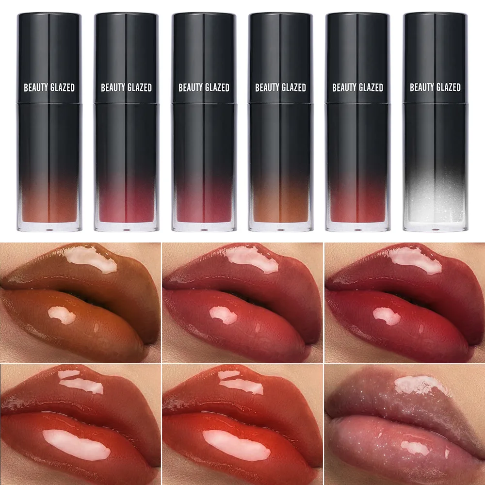 BELEZA VIDROS Água e Luz Hidratação Brilhante Lip Glaze Capa Permanente Lip Lines Hidratante Fácil de Cor Lip Gloss Maquiagem