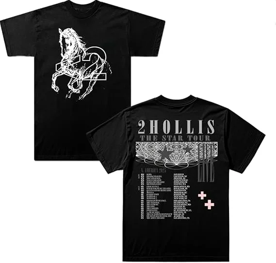 

2hollis The Star Tour 2025 Merch Tee Unisex O-Neck Short Sleeve T-Shirt Casual Fashion Design Summer Top