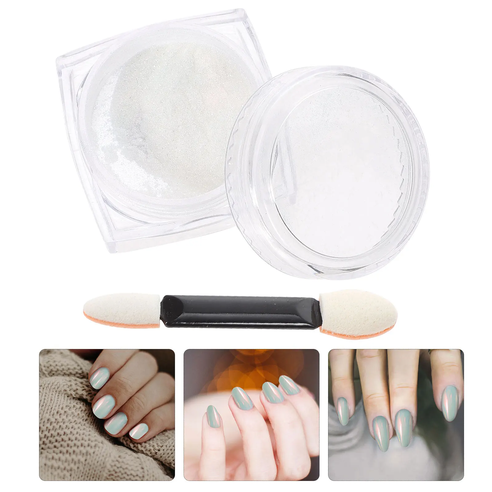 

Mirror Nail Powder 10 Colors Glitter Holographic Metallic Iridescent Pigment for Art Long Lasting Pearl Luster Easy Apply