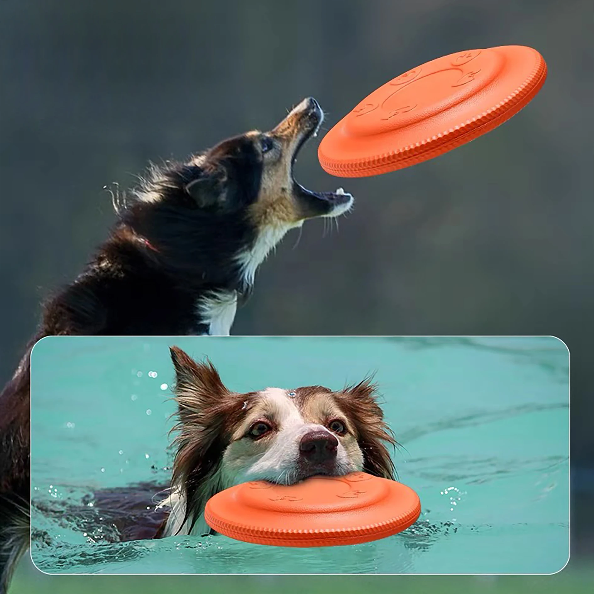 Dog Toy  Catching Toy Sports Toy Outside Game Rubber Soft Lightweight Dog Flying Disc