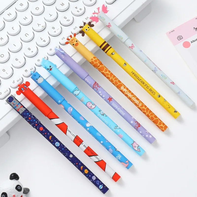 Cute Multicolor Gel Pen 3D Ocean Animal Erasable Pens Erase Colors Ink Animals Fish Fine Point Pen for School Office Gift