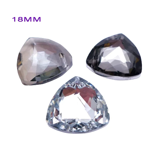 20/40pcs 18MM Triangle Crystal Pendants Gray Clear Silver Jewelry Suncatcher Earrings Ornament Necklace Hanging DIY Free Shippin