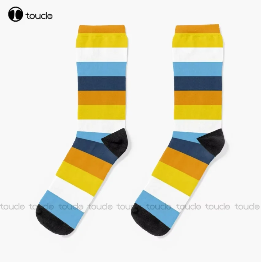 Chaussettes drapeau Aroace Pride, de haute qualité, mignonnes, élégantes, adorables, kawaii, en coton doux, à motifs amusants, style dessin animé d'automne
