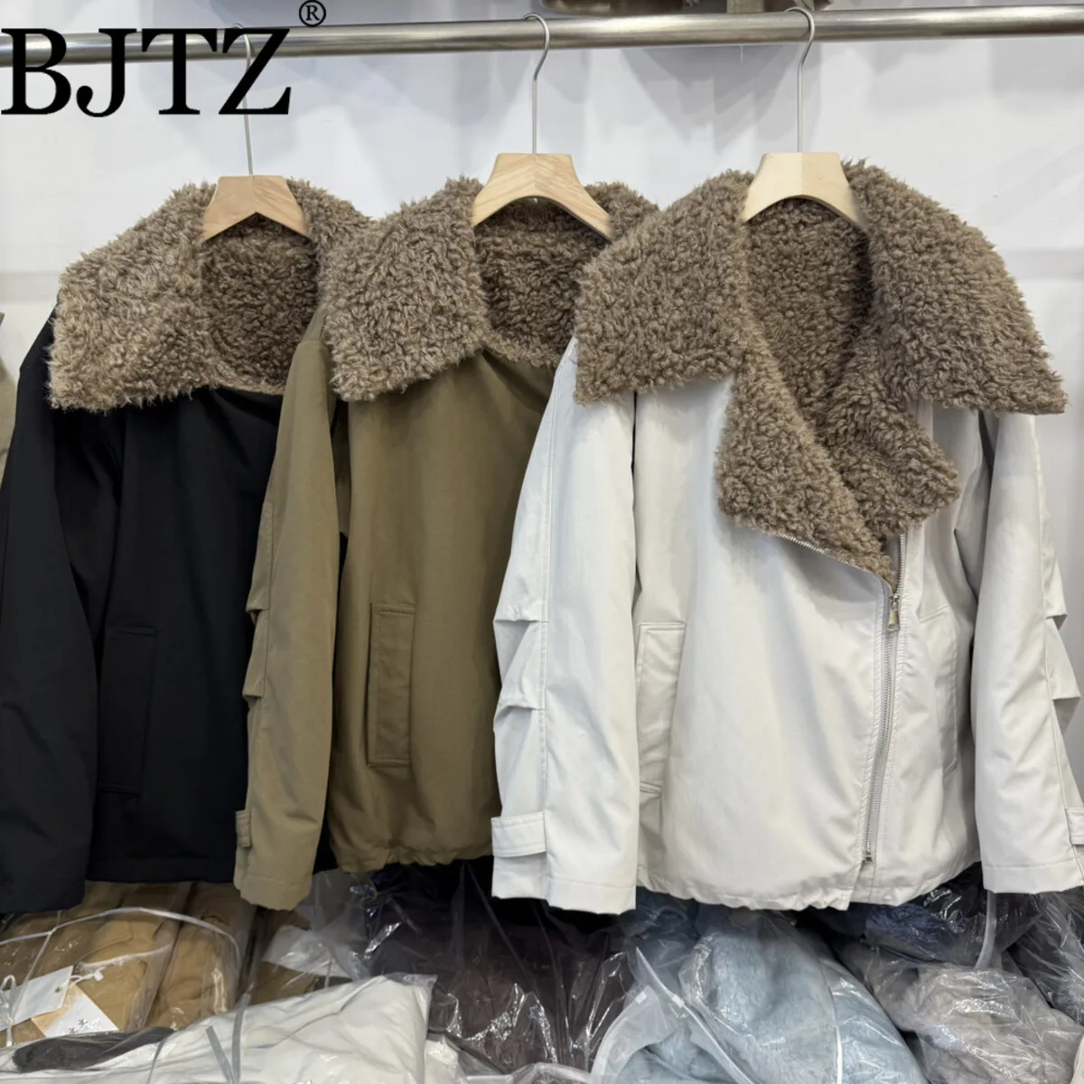 

BJTZ Women’s Designer Oversized Lapel Fleece Lined Thermal Coat Casual Cozy Premium Elegant Minimalist High Quality Fall 2025