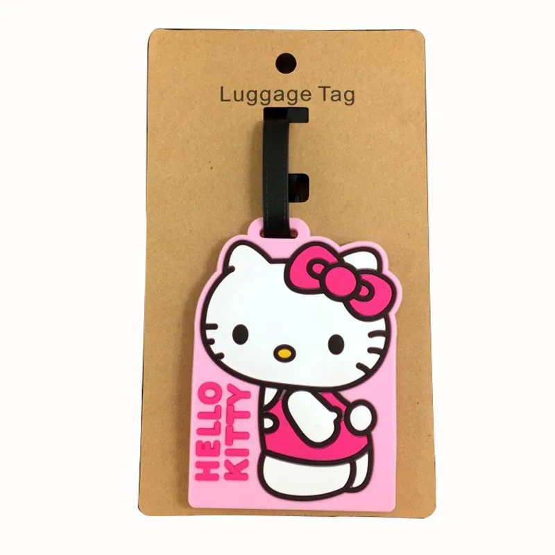 

Kawaii Hello Kitty Luggage Label Cute Luggage Tag Sanrio Anime Cartoon Suitcase ID Address Holder Baggage Boarding Portable