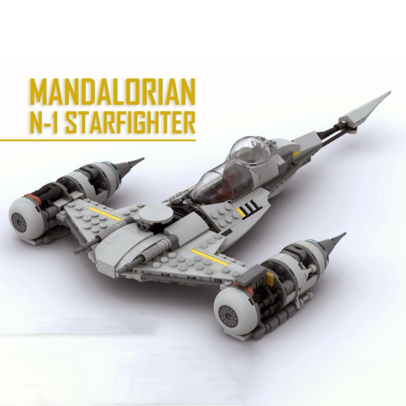437pcs MOC Mandalorian N 1 Starfighter Star Battle Model Building Blocks Room Decor, Home Decor, Home Decoration Home Decor Gift