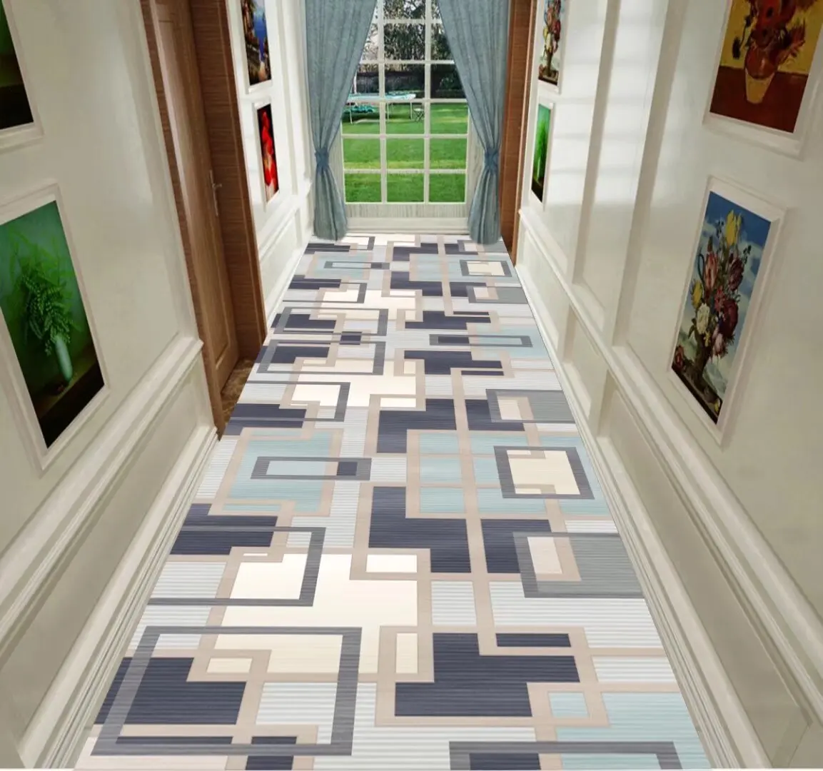 VIKAMA Corridor Fire Protection Carpet Customized Based On Drawings Or Samples For Hotel Corridor Project Carpet Home Decoration