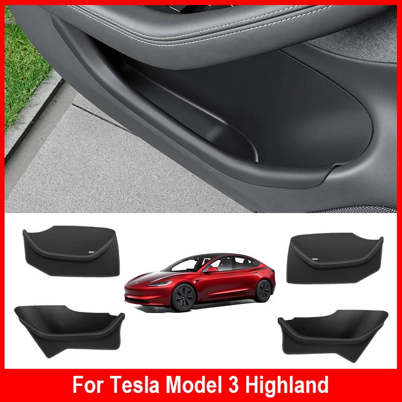 

Для Tesla Model 3 Highland дверной боковой ящик для хранения, полная крышка, передний и задний внутренний ящик для хранения, аксессуары