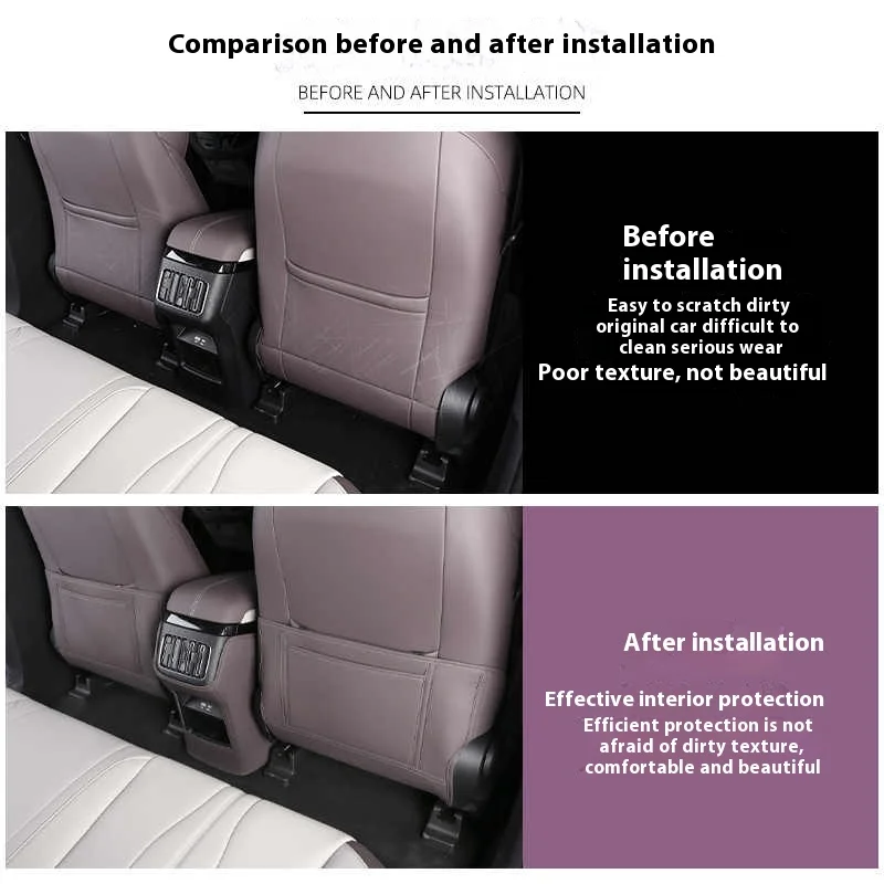 Rear Seat Kick Mat Protector EV Matching Leather Modification Accessories For BYD Song Plus DMI Seal U Sealion 6