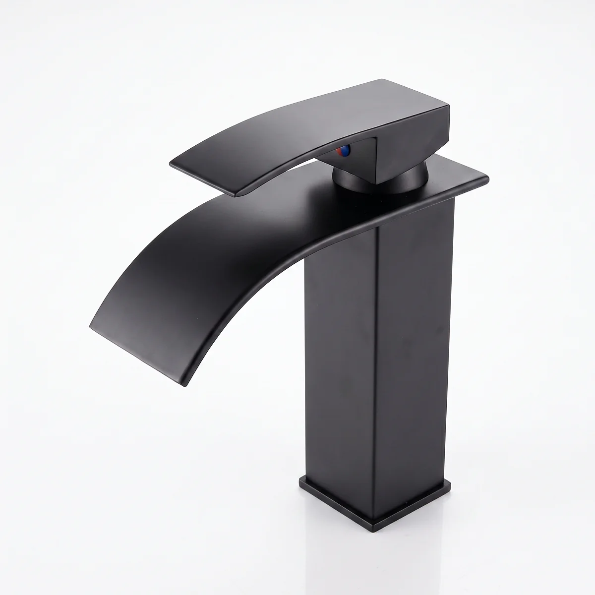 Robinet évier cascade – Robinet de salle de bain – Mitigeur chaud froid pour lavabo – Noir mat