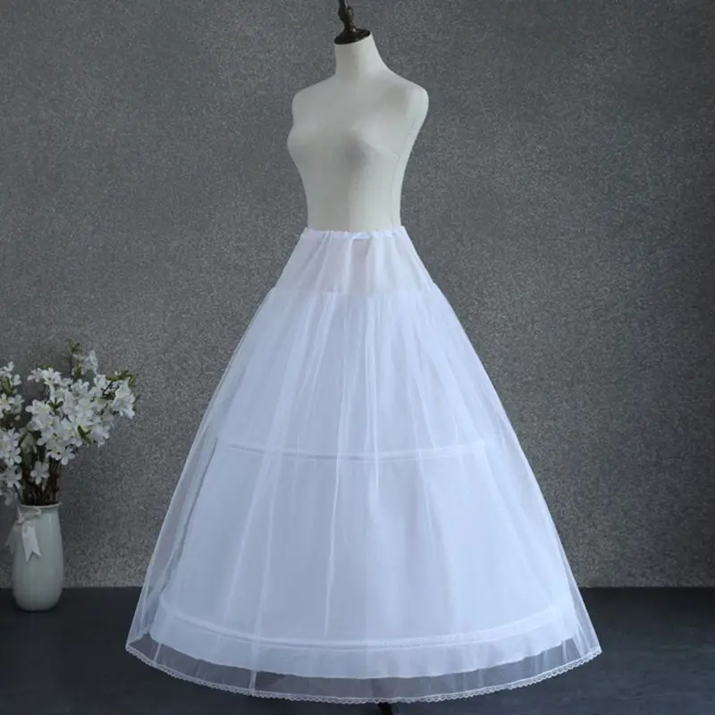 여자 화이트 웨딩 페티코트 2 후프 더블 레이어 신부 Crinolines Tulle 그물 Underskirt 하프 슬립 볼 가운 드레스